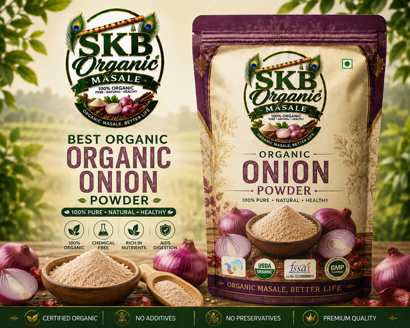 Organic Onion Powder – Benefits, Uses & Why It's a Healthy Kitchen Essential | SKB Organic Masale